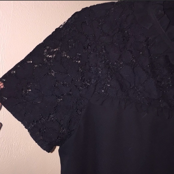 NWT Karl Lagerfeld black top bow, duffel, lace Med - Picture 3 of 13